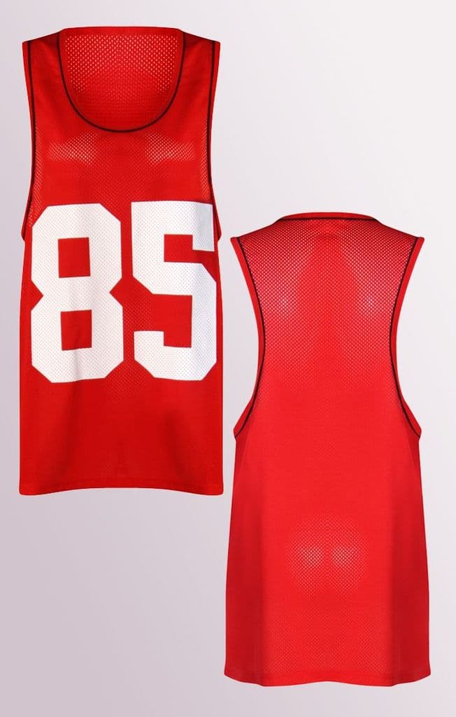 Red Mesh Basketball Style Vest